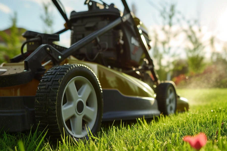 self-propelled electric lawn mower